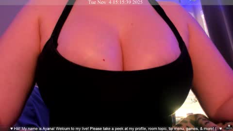 Snapshot of ayanadelatorre chatting on 4, 11, 2025 Ayana Delatorre online show from 4, 11, 2025