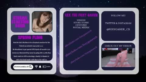 Snapshot of foxy_gamer chatting on 15, 5, 2026 Lex Vive foxygamer cb online show from 15, 5, 2026
