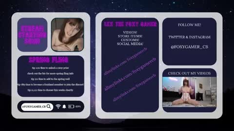 Snapshot of foxy_gamer chatting on 23, 5, 2026 Lex Vive foxygamer cb online show from 23, 5, 2026