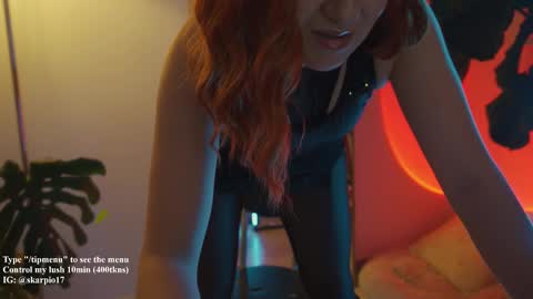 Snapshot of skarpio17 chatting on 10, 1, 2026 Im Scarlett ONLINE 5pm-10pm NYC time online show from 10, 1, 2026