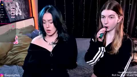 Snapshot of sleepingduo chatting on 18, 11, 2025 Hi We are Iva and Angela Nice to meet u 3 online show from 18, 11, 2025